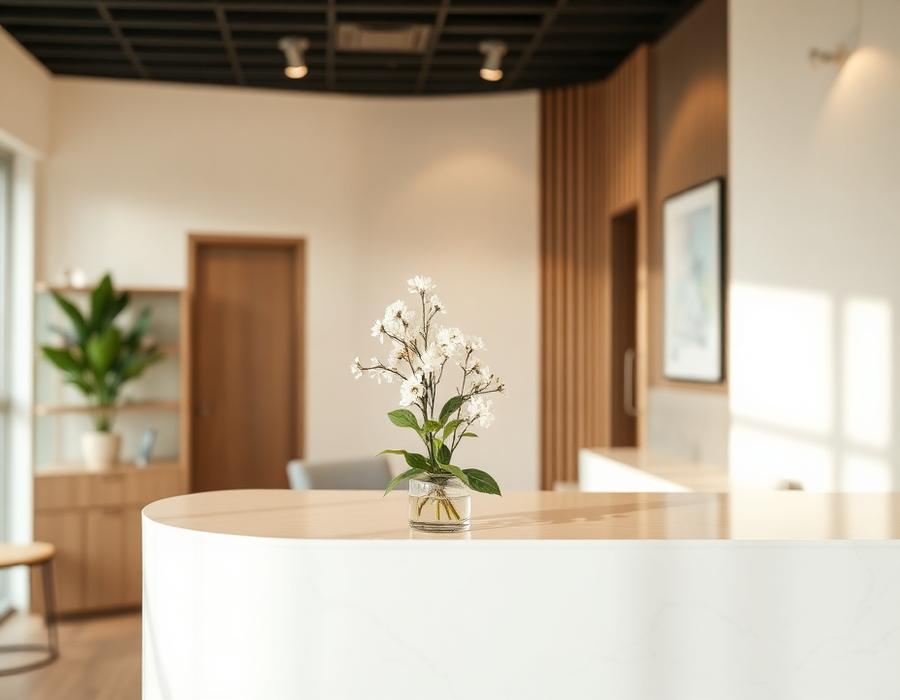 Small arrangement in a business setting
