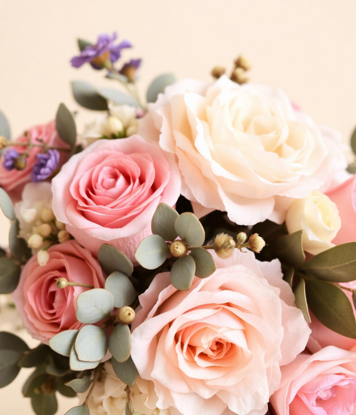 Close-up of a hand-crafted arrangement