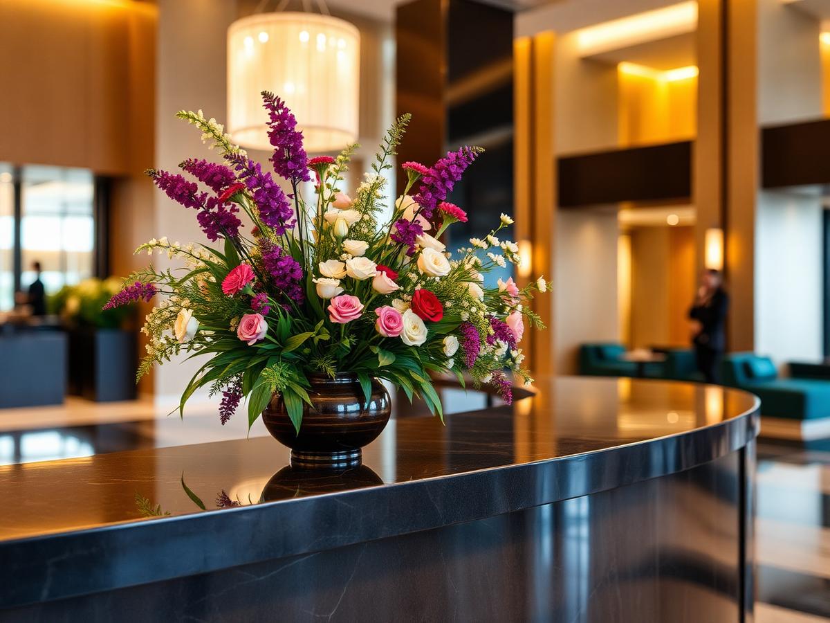 Statement arrangement on a hotel front desk